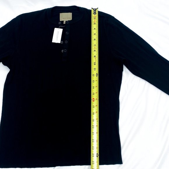 Banana Republic Heritage Navy Blue Long Sleeve Stretchy Fitted Button Crew Top S - Picture 8 of 9